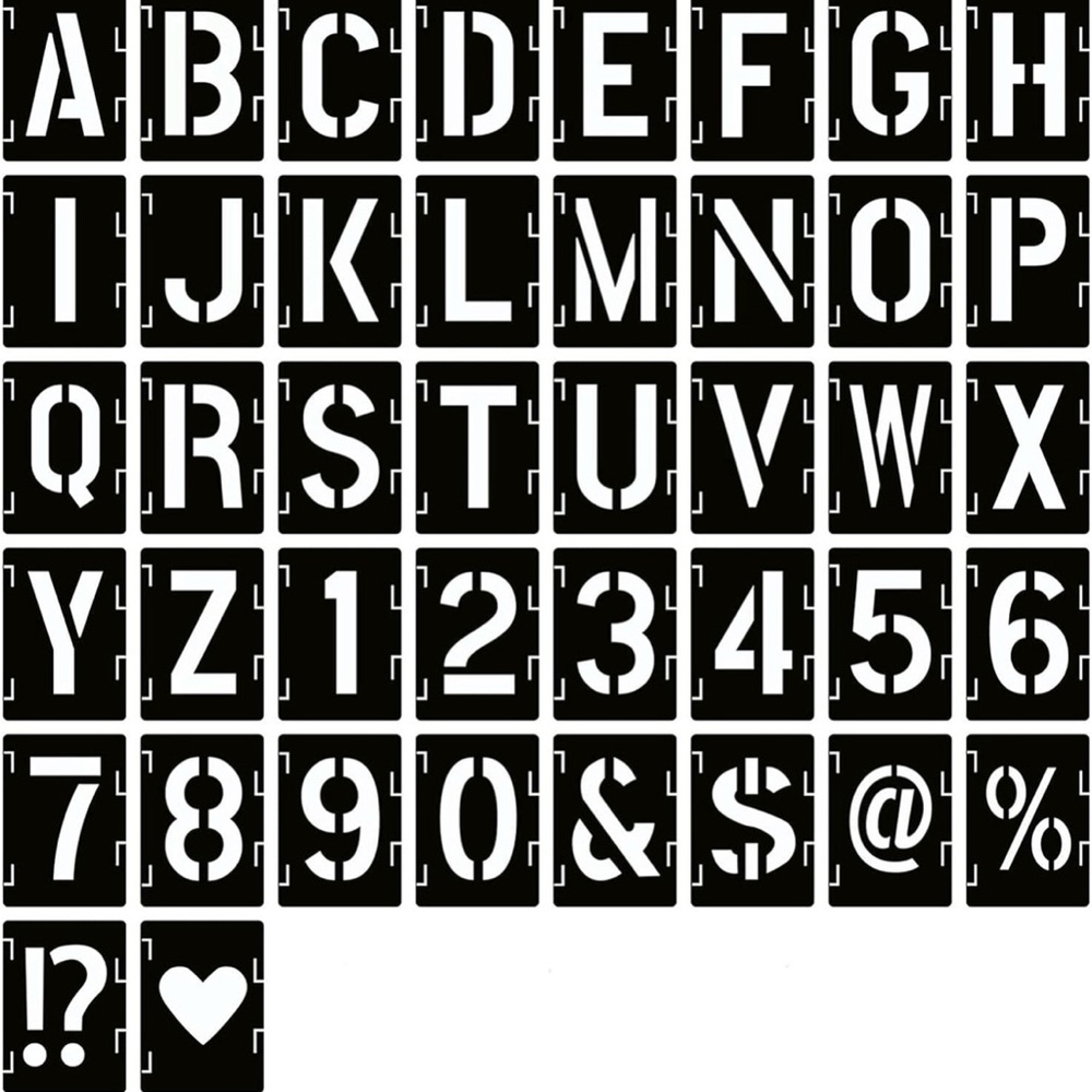 NWT 4” Black Plastic Stencil Letter, Number, Symbol Set - fabric, wood crafting